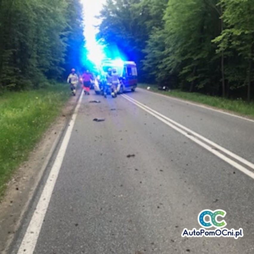 Wypadek w Wólce Plebańskiej. Motocyklista skończył jazdę w rowie