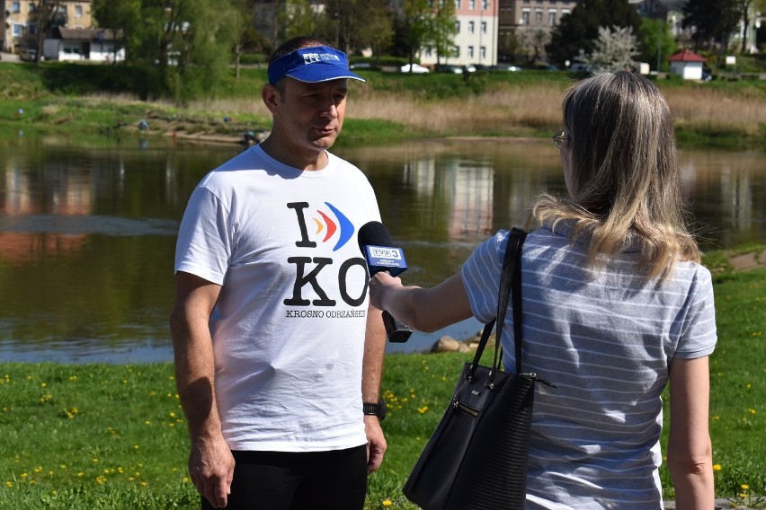 Plogging nad Odrą w Krośnie Odrzańskim.