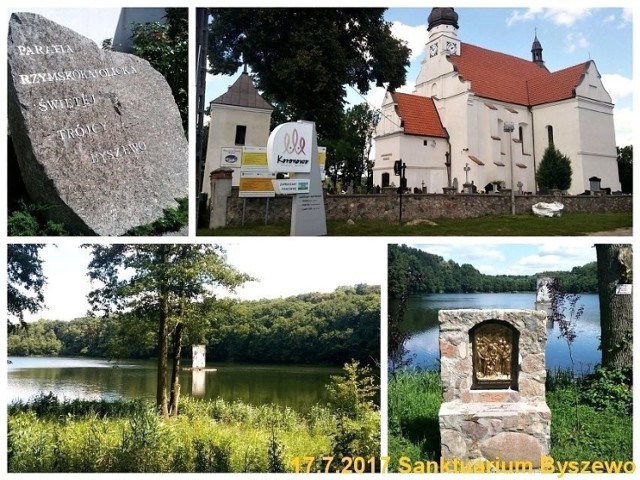 W Sanktuarium znajduje się koronowany w 1966 wizerunek Matki Boskiej Kr&oacute;lowej Krajny. Kości&oacute;ł usytuowany jest na wzniesieniu, kt&oacute;rego zbocza opadają w stronę jezior byszewskich. Fot. Karol Szmagalski