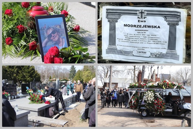 Pogrzeb dziennikarki Ewy Modrzejewskiej na cmentarzu przy al. Chopina we Włocławku, 9 kwietnia 2021 r.