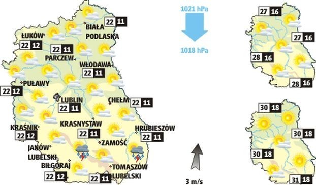 Lublin i region: Prognoza pogody na sobotę i dwa kolejne dni