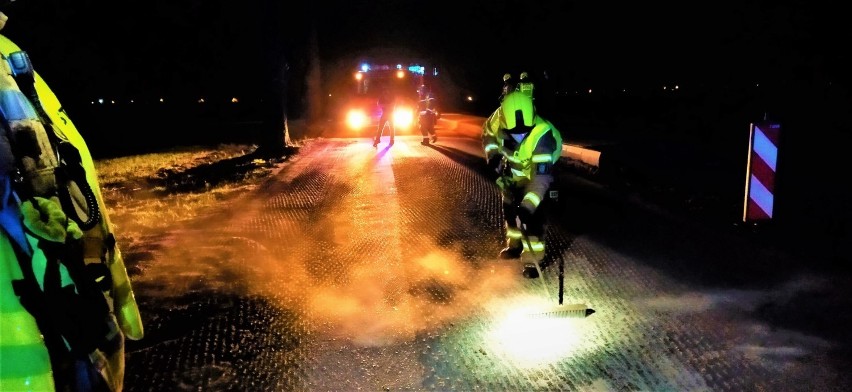 Gmina Witkowo. Wypadek motocyklisty na remontowanej drodze