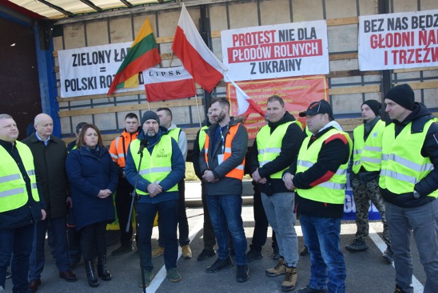 Protest rolników na granicy polsko-litewskiej