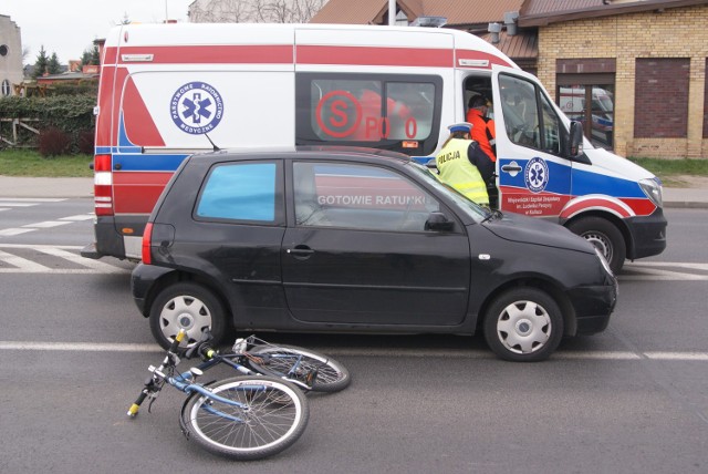 Wypadek w Kaliszu. Potrącenie rowerzysty na ulicy Częstochowskiej