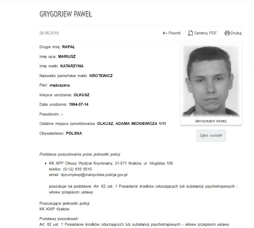 Mężczyźni poszukiwani za różnego rodzaju przestępstwa. To mieszkańcy powiatu olkuskiego. Szuka ich policja