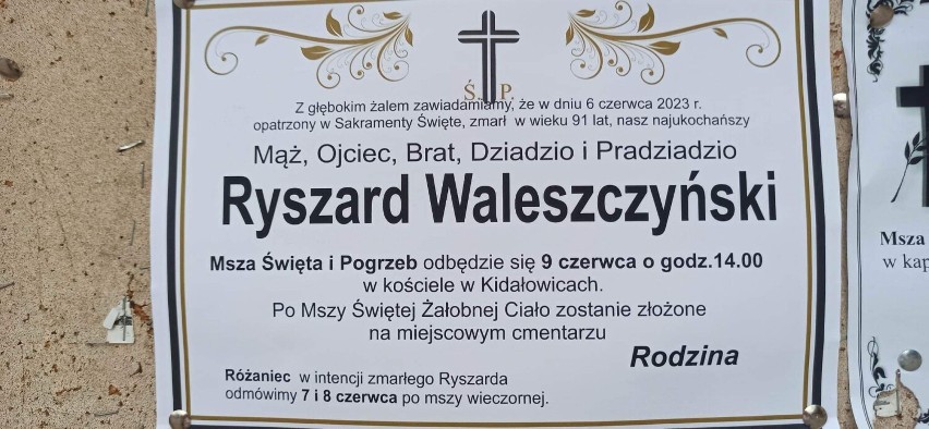 Mieszkańcy Jarosławia, którzy zmarli w czerwcu 2023 roku [KLEPSYDRY]