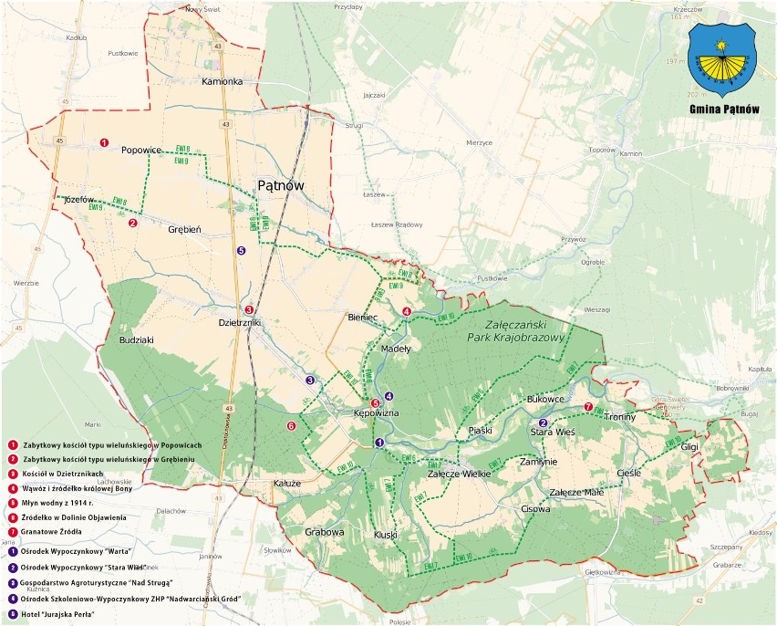 Mapa gminy Pątnów