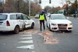Kolejne zderzenie na skrzyżowaniu w Głogowie. Na ul. Sikorskiego ford nie ustąpił pierwszeństwa audi. Zdjęcia