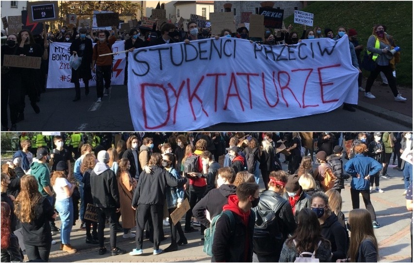 "Spacer studentów" i "TECHNOBLOKADA". Tłumy na kolejnych protestach w Krakowie [ZDJĘCIA]