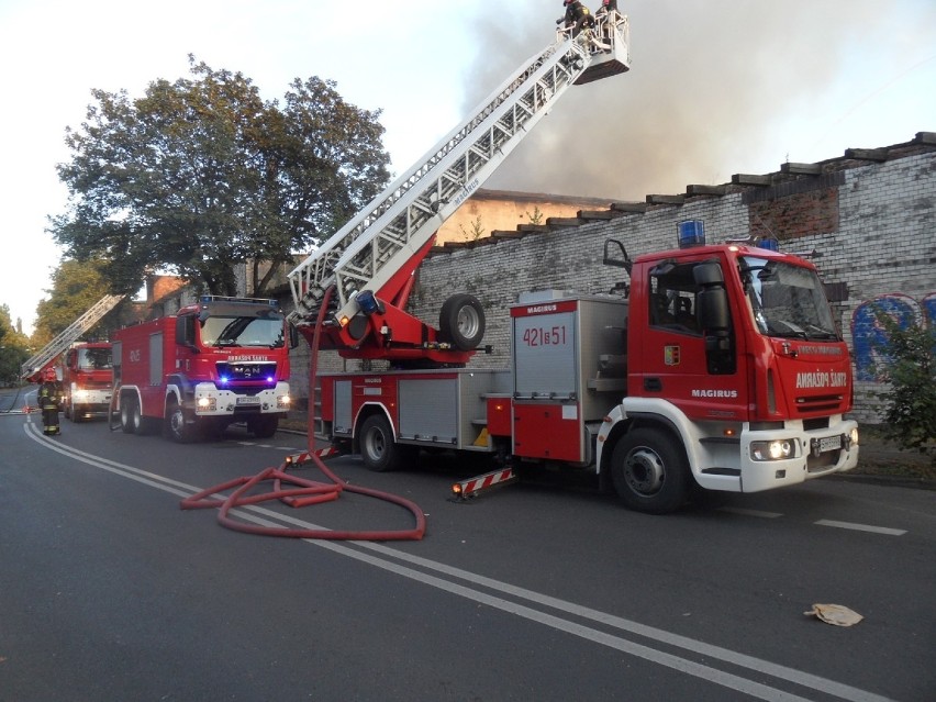 Pożar starej rzeżni w Chorzowie