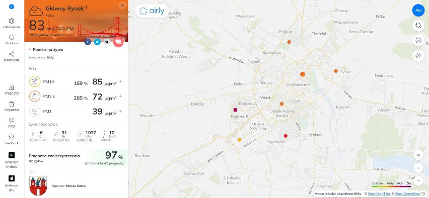 Smog w Kaliszu. Rządowe Centrum Bezpieczeństwa ostrzega przed złą jakością powietrza