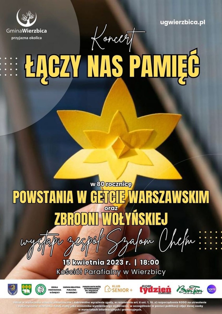 Wierzbica.  Koncert "Łączy Nas Pamięć" w 80. rocznicę powstania w getcie warszawskim oraz zbrodni wołyńskiej