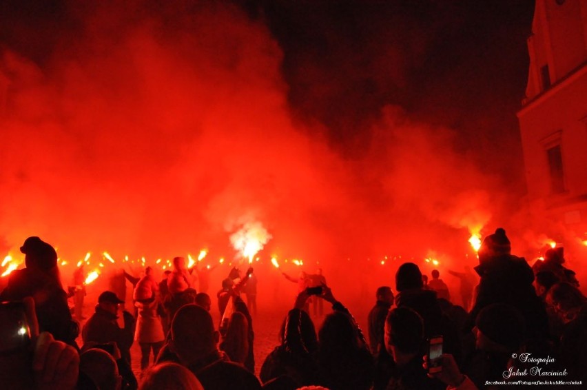 KibiceLecha Poznań podczas uroczystości 95 rocznicy Powstania Wielkopolskiego