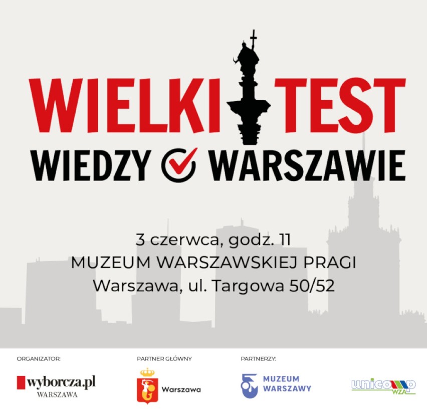 Wielki Test Wiedzy o Warszawie powraca po czterech latach.