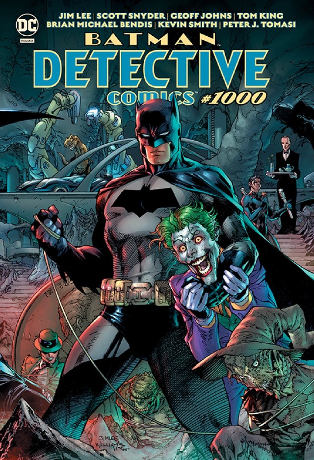 Uniwersum DC, Detective Comics #1000
Scenariusz: Scott Snyder, Geoff Johns, Tom King, Paul Dini,  
Warren Ellis i inni  
Rysunki: Jim Lee, Greg Capullo, Alex Maleev, Doug Mahnke, 
Kelley Jones i inni 
Przekład: Tomasz Sidorkiewicz
Oprawa: miękka ze skrzydełkami
Objętość: 176 stron
Format: 167x255		
Cena: 49,99
ISBN: 978-83-281-9896-8
Język oryginału: angielski
Seria: Uniwersum DC
Kategoria: komiks amerykański
Tematyka: superbohaterowie

Po 80 latach ukazywania się serii „Detective Comics” czytelnicy doczekali się numeru tysięcznego! Ten niewiarygodny album zawiera opowieści, które zabiorą was w podróż przez przeszłość, teraźniejszość i przyszłość Batmana... oraz niezwykły epilog, w którym pierwszy raz poznamy wygląd zabójczego Rycerza z Arkham! Kto kryje się pod maską? Dlaczego pragnie śmierci Batmana? Zaczyna się kolejna niesamowita przygoda!
W tym niezapomnianym albumie przedstawiamy opowieści m.in. takich autorów jak: Neal Adams, Brian Michael Bendis, Greg Capullo, Becky Cloonan, Tony S. Daniel, Paul Dini, Warren Ellis, Steve Epting, Geoff Johns, Joëlle Jones, Kelley Jones, Tom King, Jim Lee, Doug Mahnke, Alex Maleev, Alvaro Martínez Bueno, Dustin Nguyen, Denny O'Neil, Christopher Priest, Kevin Smith, Scott Snyder, Peter J. Tomasi, James Tynion IV.
Album zawiera materiały pierwotnie opublikowane w „Detective Comics #1000”, dwie wcześniej niepublikowane historie o Batmanie (scen. Robert Venditti i Alan Grant) oraz obszerną galerię okładek alternatywnych.