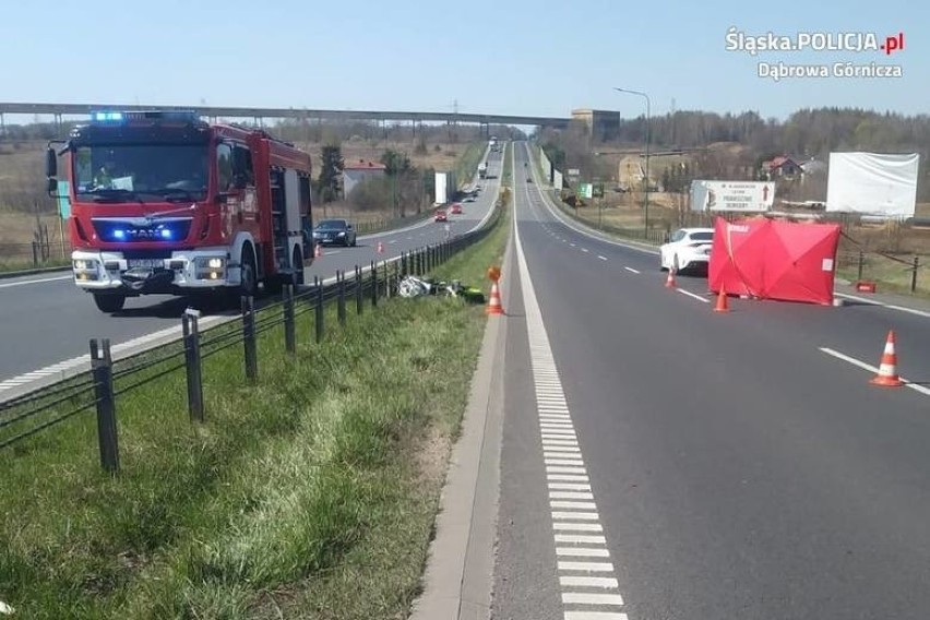 Śmiertelny wypadek motocyklisty w Dąbrowie Górniczej na...