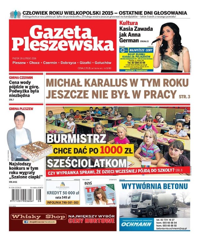 Gazeta Pleszewska z 26 lutego 2016 roku