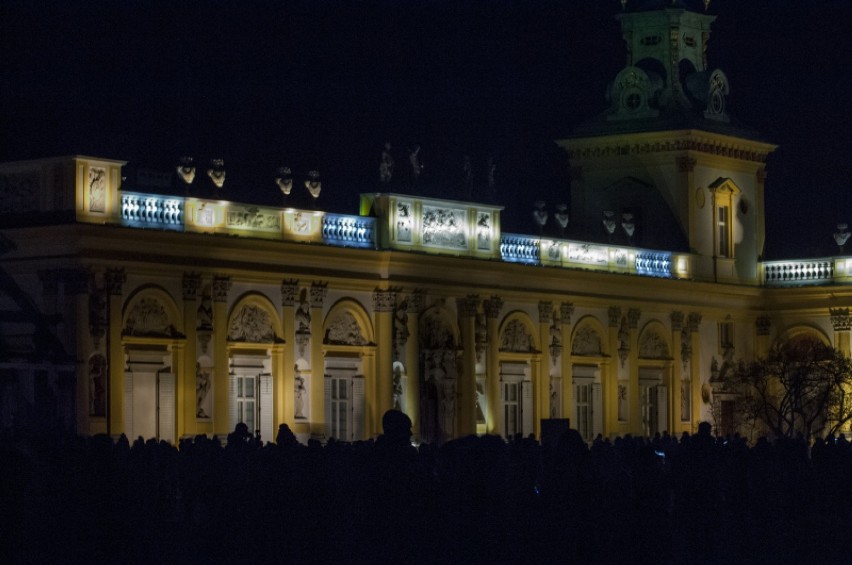 II Królewski Festiwal Światła w Wilanowie - iluminacja fasady Pałacu Królewskiego