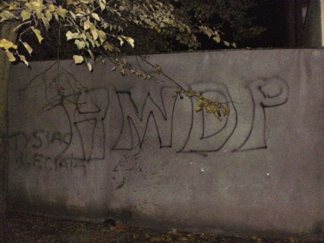 Nielegalne graffiti w Wejherowie