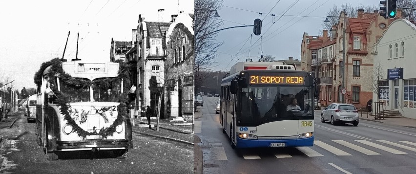 Dawniej i dziś. Trolejbus linii 21 łączy Sopot i Gdynię 76...