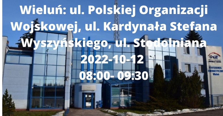 Wyłączenia prądu październik 2022 Wieluń i okolice. Tu w najbliższych dniach zabraknie energii