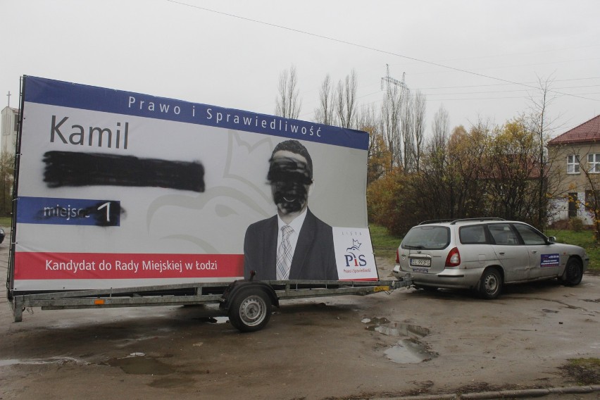 Wybory samorządowe 2014 w Łodzi. Niszczenie plakatów wyborczych [ZDJĘCIA]
