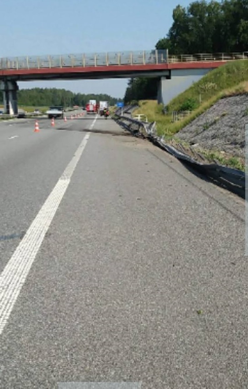 Wypadek ciężarówki na autostradzie A1