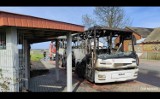 Pożar autobusu PKS w Słuszkowie. Pojazd doszczętnie spłonął. ZDJĘCIA