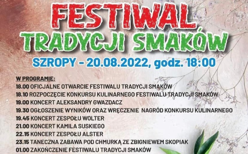 Przyjdź na Festiwal Tradycji Smaków w Szropach. Poznasz najlepszą kuchnię!