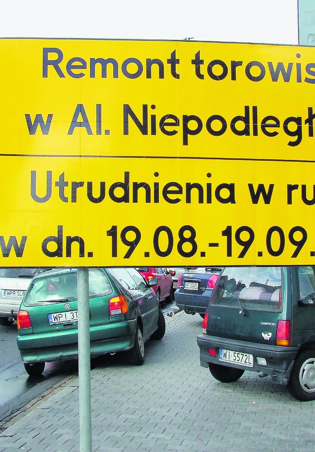 Remont w al. Niepodległości przeciągnie się do 19 września