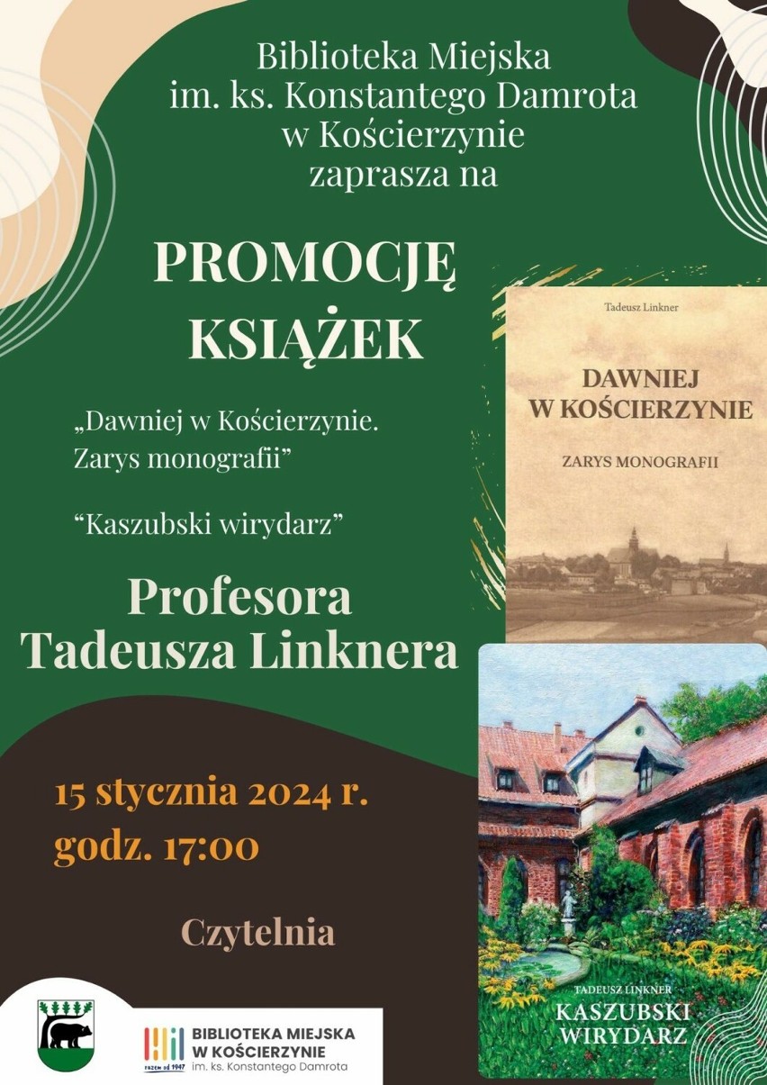 15 stycznia 2024 r. w Kościerzynie odbędzie się promocja książek prof. zw. dr. hab. Tadeusza Linknera