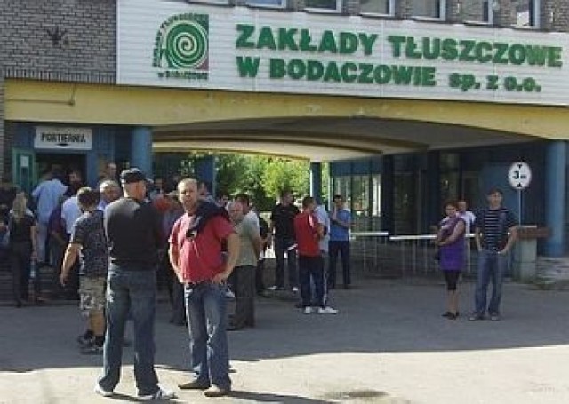 Protest plantator&oacute;w rzepaku przed Zakładami Tłuszczowymi w Bodaczowie.