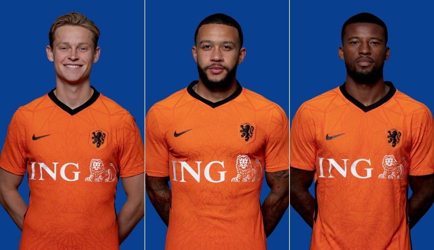 Od lewej: Frenkie de Jong, Memphis Depay i Georginio...