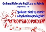 Gminna Biblioteka w Rybnie zaprasza na obchody z okazji Dnia Niepodległości! 