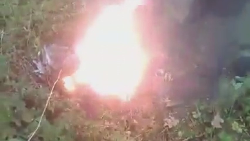 Mężczyzna rozpalił ognisko w środku lasu we Włocławku. Wideo z akcji strażaka OSP [zdjęcia]