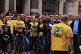 Kibice walczą o GKS Katowice pod urzędem miasta [Zdjęcia]