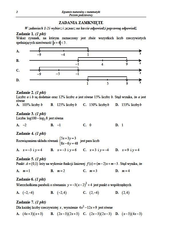 MATURA 2013. Matematyka - poziom podstawowy [ARKUSZE, ODPOWIEDZI]