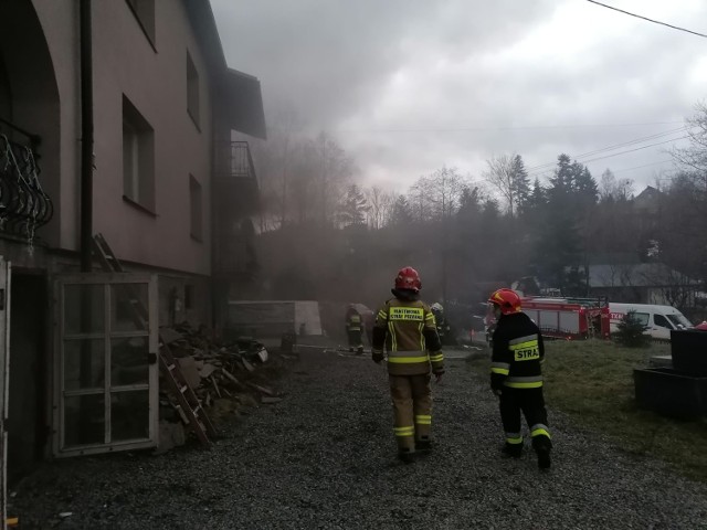 Pożar w Zagórniku 24.1.2021