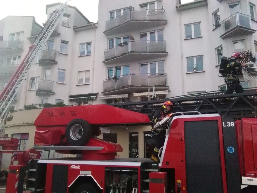 Pożar bloku na ulicy Ogrodowej w Kaliszu