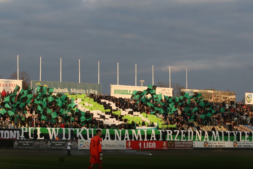 Trybuny podczas meczu ROW Rybnik, GKS Katowice