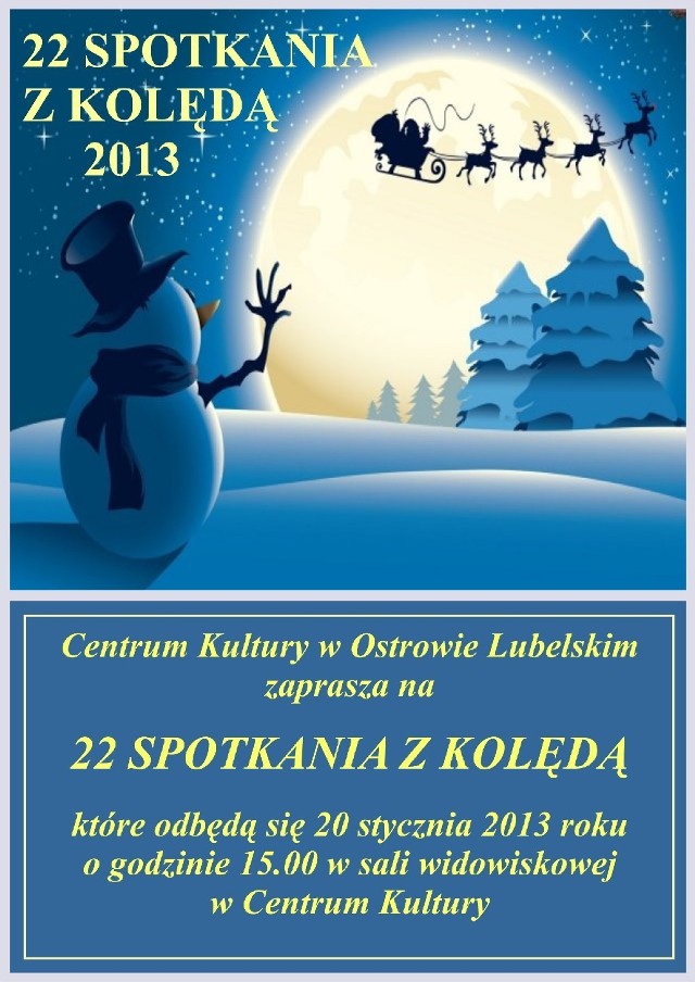 W niedzielę w Ostrowie Lubelskim odbędą się 22 Spotkania z kolędą.
