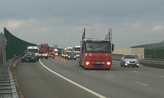 Karambol na autostradzie A1 na wysokości Knurowa