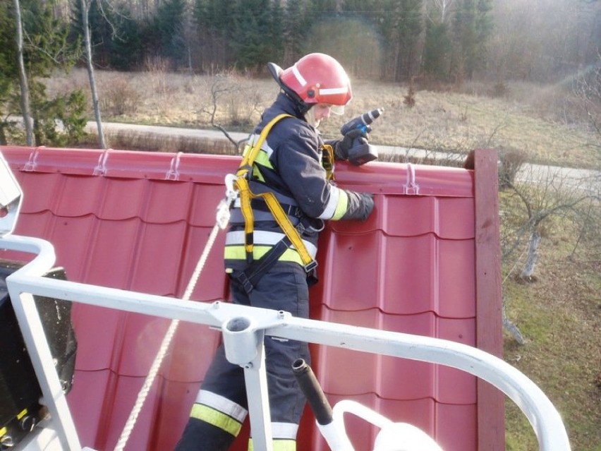 Interwencje straży pożarnej podczas huraganu w Braniewie