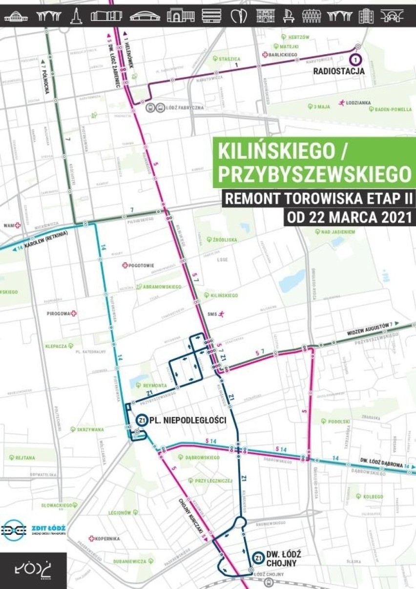 Tramwaje kursować będą zmienionymi trasami