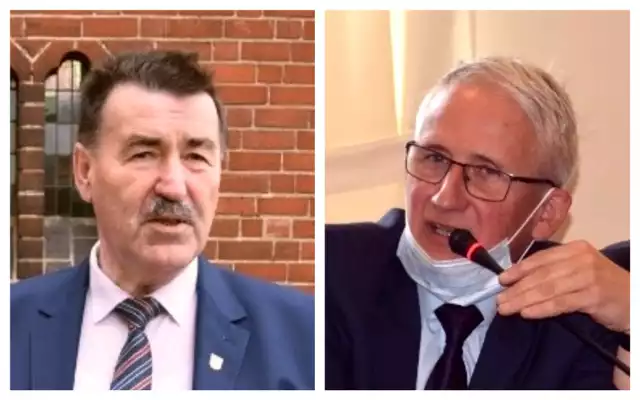 Zbigniew Jaszczuk i Leszek Kowalski - radny PiS z koalicji popierającej burmistrza Roberta Luchowskiego, a jednocześnie dyrektor szkoły pozostający w służbowej relacji ze starostą żnińskim