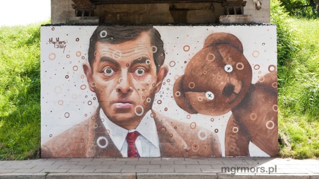 "Serial na Węgierskiej"- te murale pojawiły się w ramach pleneru artystycznego mgr Morsa pod mostem kolejowym przy ul. Węgierskiej w Nowym Saczu