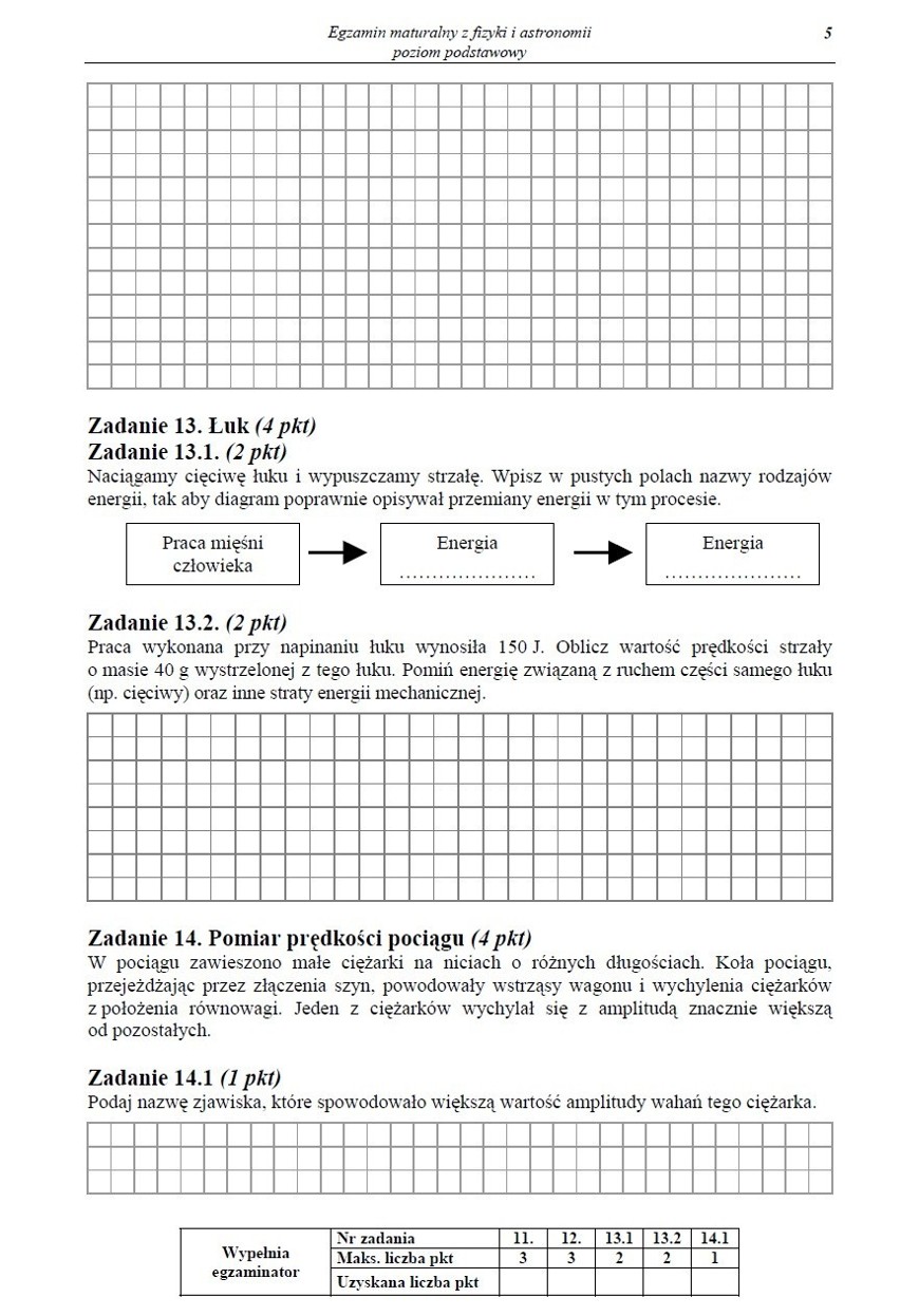 MATURA 2013 z fizyki i astronomii - poziom podstawowy i rozszerzony [arkusze, pytania, odpowiedzi]