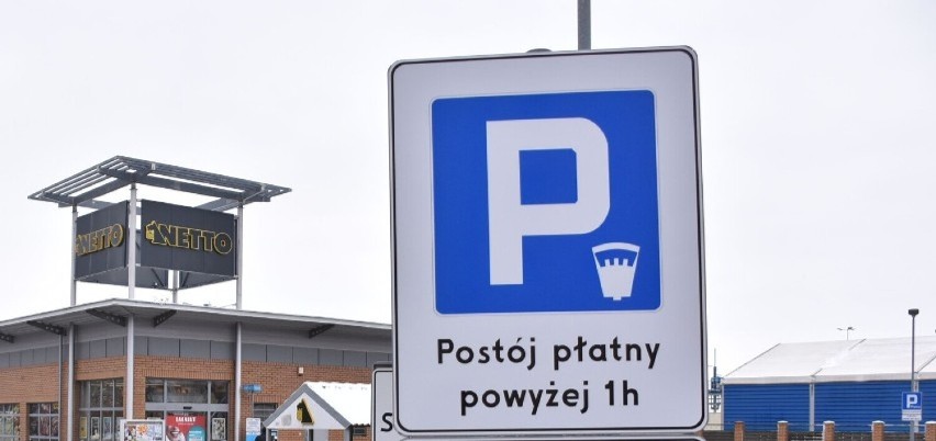 Płatny parking przy Netto w Malborku