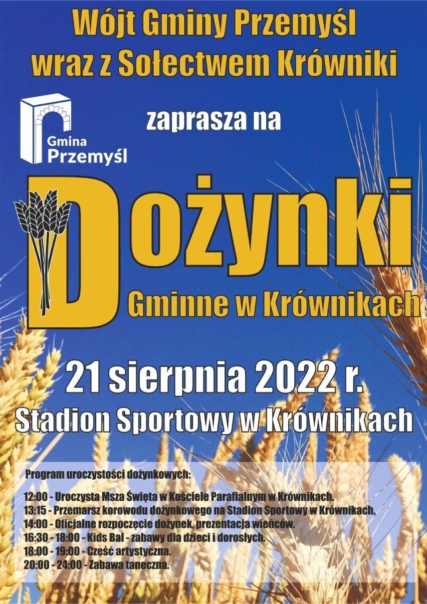 21 sierpnia dożynki w Kosienicach, Krównikach, Bachowie, Nienadowej, Duńkowiczkach. Sprawdź program wydarzeń