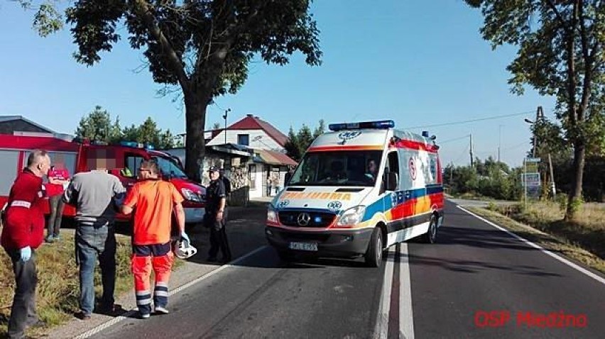 Niebezpieczna kolizja w Miedźnie. Jedna osoba w szpitalu